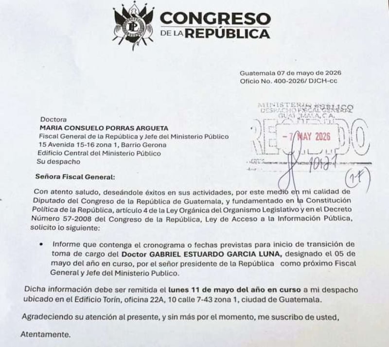 El oficio fue enviado a la oficina de Porras. Foto: La Red