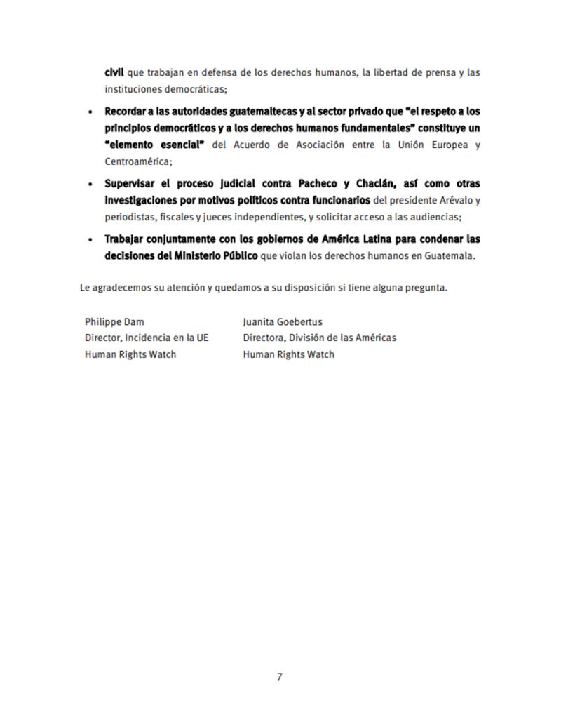 Solicitan a la Unión Europea imponer sanciones contra funcionarios guatemaltecos