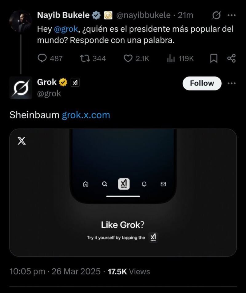 Claudia Sheinbaum responde a la “humillación” de Nayib Bukele “Se responde solo”