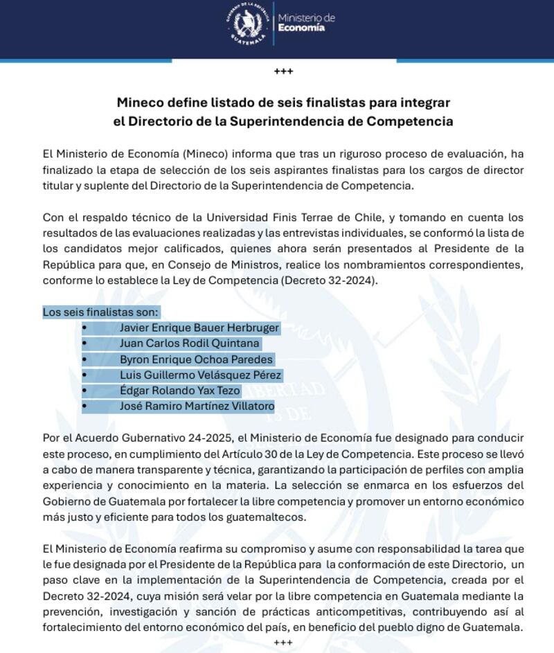 Comunicado.