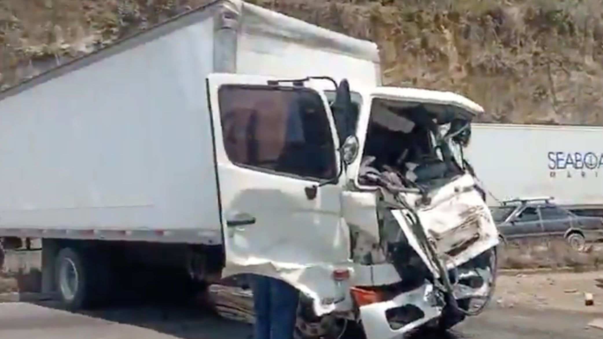 Fuerte colisión paraliza tránsito en ruta Interamericana. Foto: RRSS
