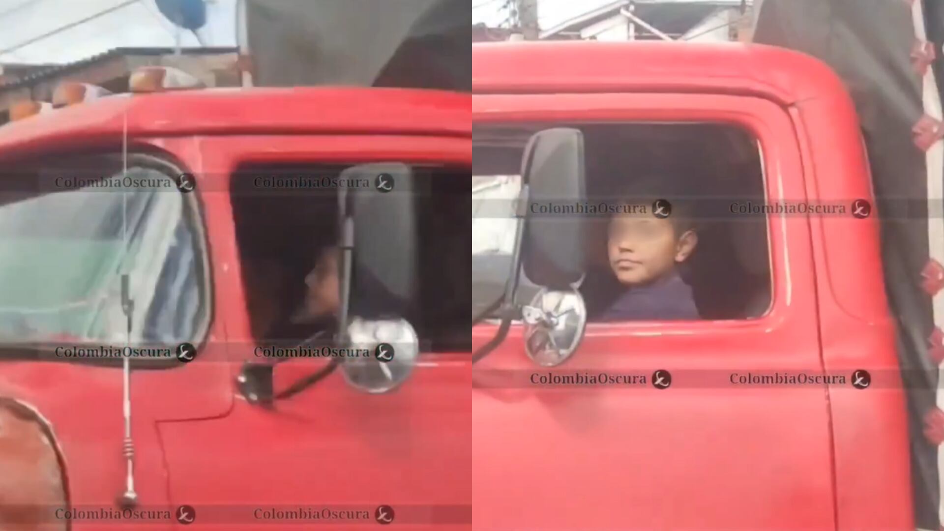 Niño maneja camión en Colombia - Fotos: Capturas de pantalla de un video compartido en redes sociales por la cuenta CXolombia Oscura tomadas el 18 de octubre del 2025