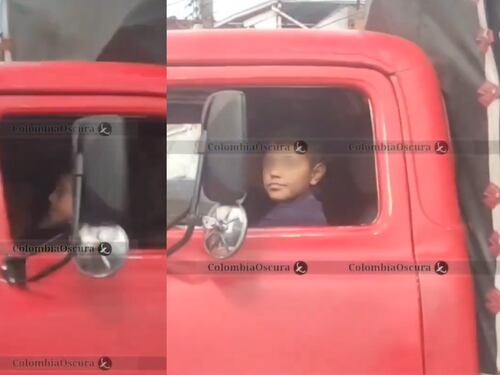 Colombia: graban a niño manejando un camión