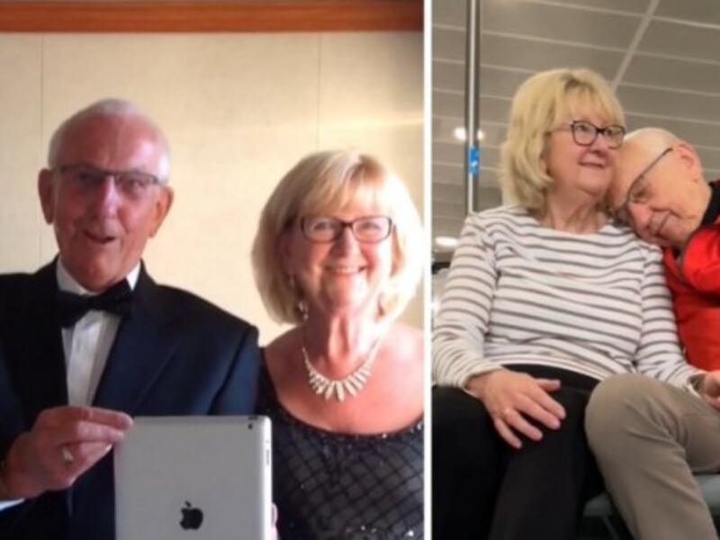 Pareja de ancianos es viral por cómo cuentan a sus nietos que están de crucero