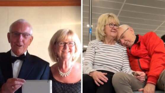 La pareja de ancianos se mostró feliz, no sólo por su crucero, sino por compartir su historia con sus nietos