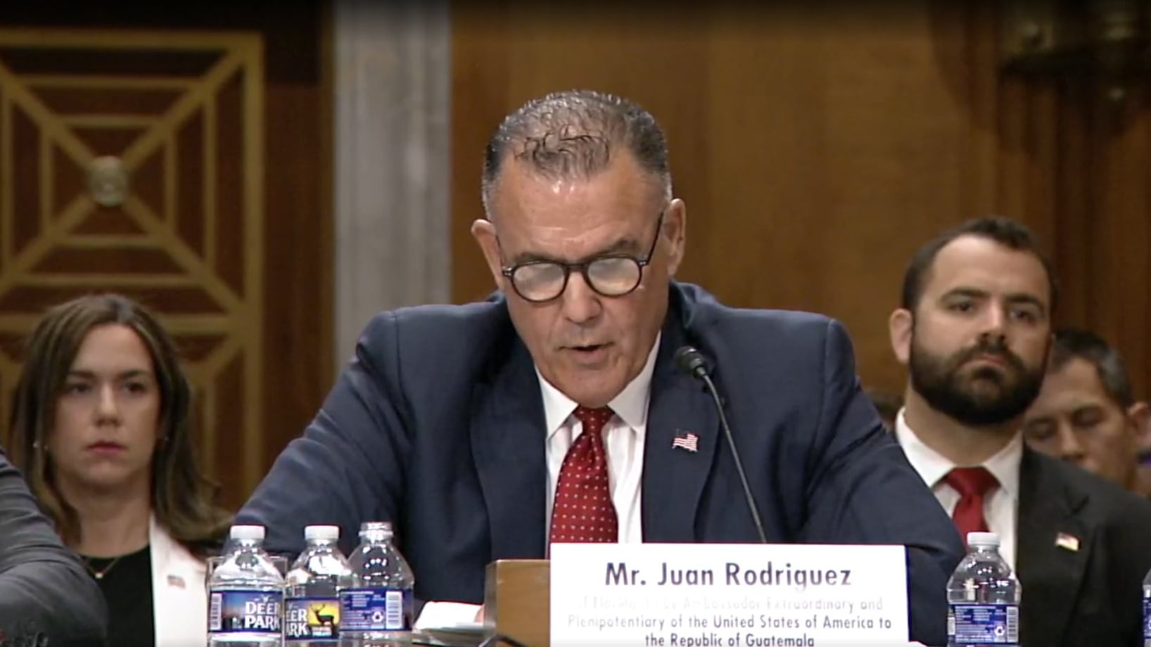 Juan Rodríguez, nominado embajador de EE. UU. en Guatemala, en el Senado.