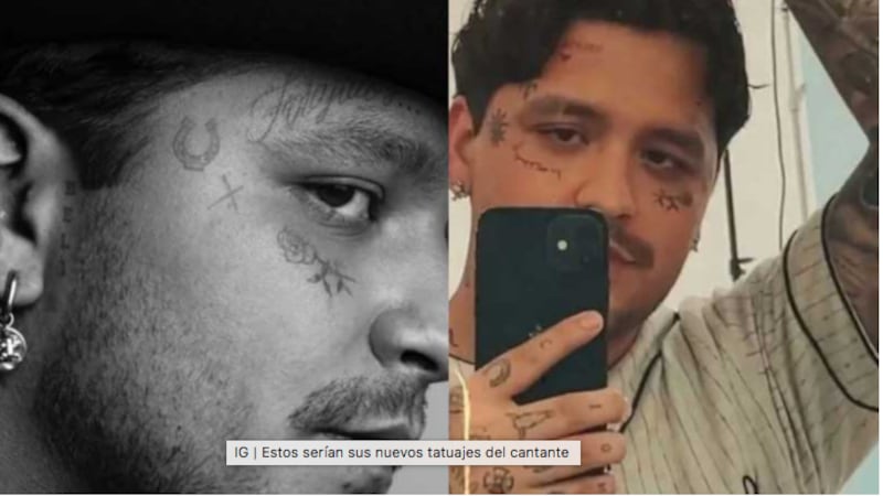 Rechazan a Christian Nodal por sus tatuajes en la cara