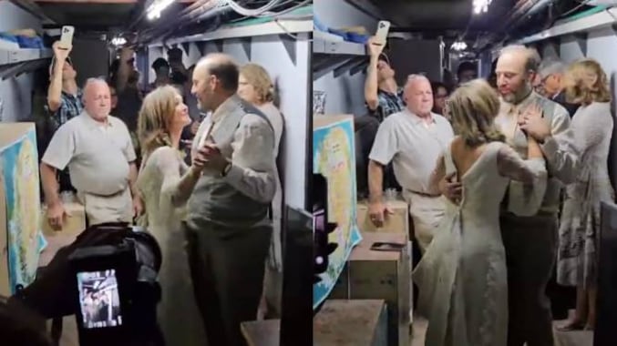 La pareja israelí celebró su baile nupcial en el búnker, mientras los misiles de Irán atacaban su país