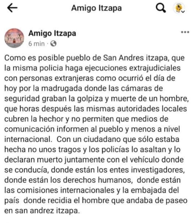 Tensión en San Andrés Iztapa