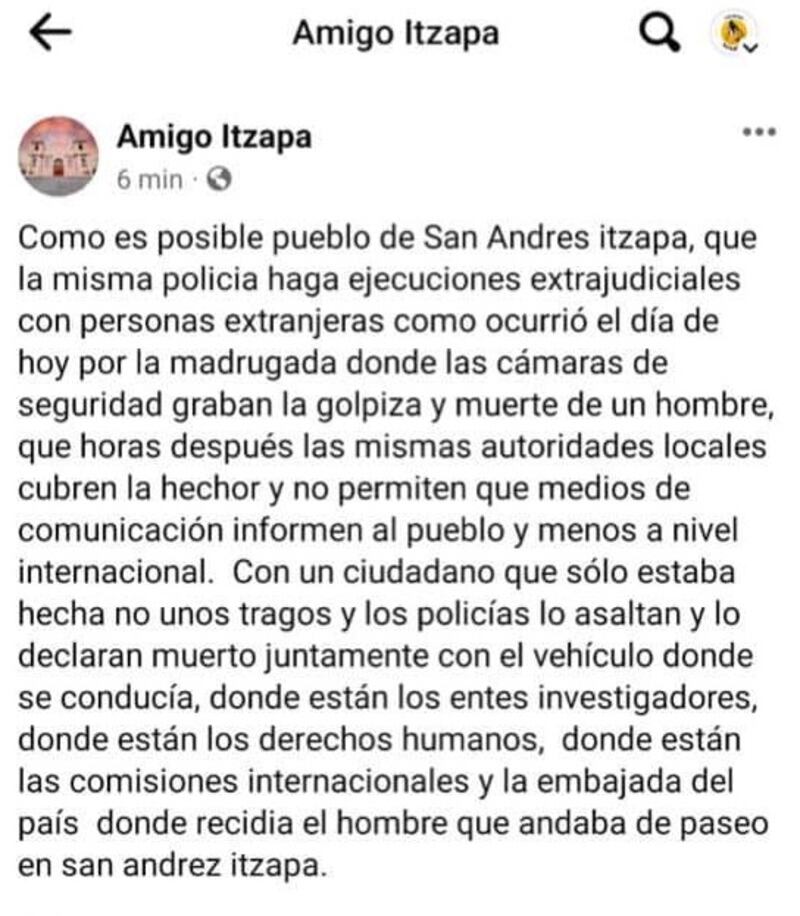 Tensión en San Andrés Iztapa