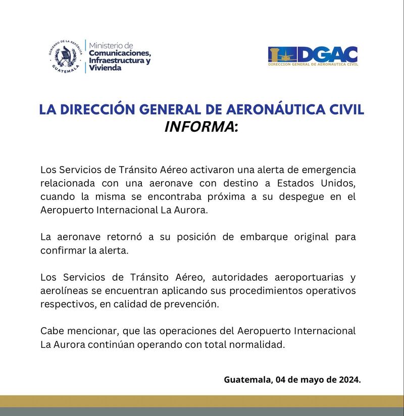 ¡Emergencia en el Aeropuerto Internacional La Aurora!