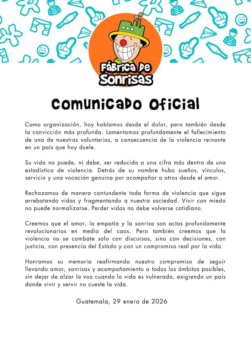 Comunicado de Fabrica de Sonrisas. Foto: RRSS