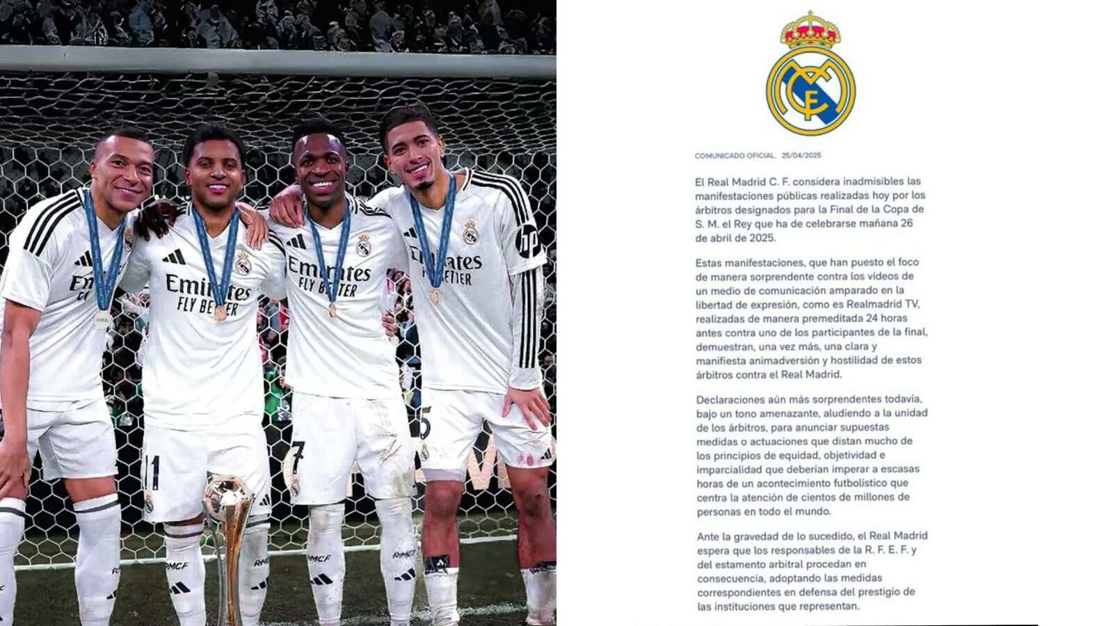 El club blanco suspende todos sus actos institucionales tras polémicas declaraciones arbitrales