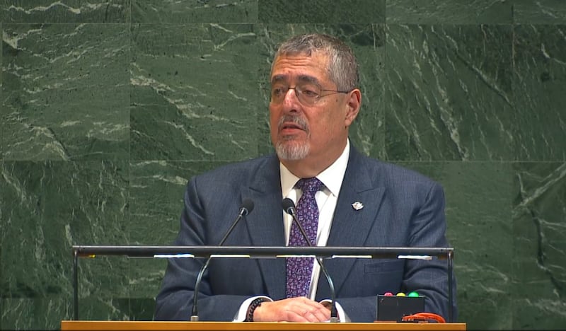 Bernardo Arévalo, presidente de Guatemala, durante su discurso en la Asamblea General de la ONU.