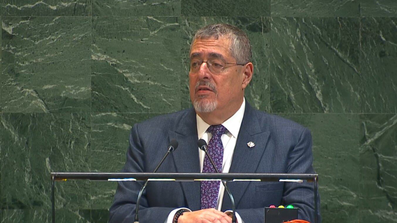 Bernardo Arévalo, presidente de Guatemala, durante su discurso en la Asamblea General de la ONU.