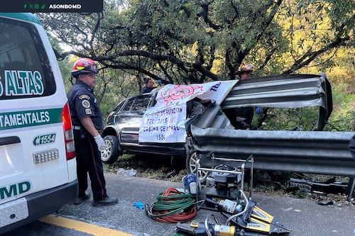 Así quedó el vehículo accidentado en ruta a Antigua que dejó un fallecido y un herido