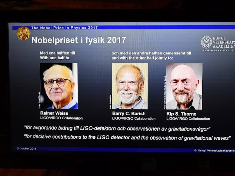 Barry Barish, Kip Thorne y Rainer Weiss ganan el Premio Nobel de Física
