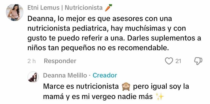 La influencer molesta respondió uno de los comentarios de un usuario que le recomendó acudir con un profesional. Foto: RRSS