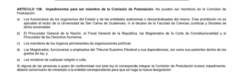 Artículo 138 de la Ley Electoral. Foto: RRSS