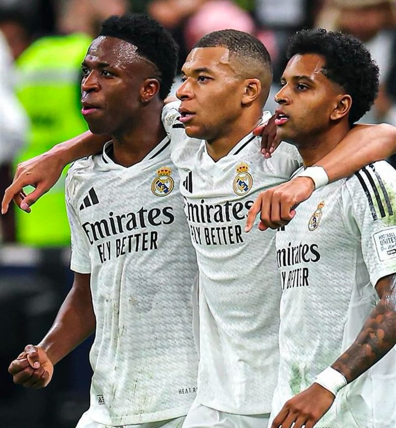 Vinicius, Mbappé y Rodrygo