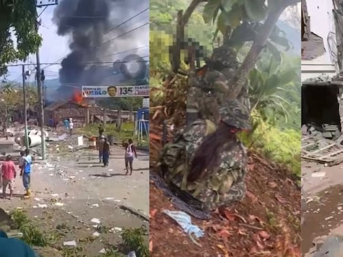 VIDEO. Así quedo un municipio de Colombia tras un ataque armado que duró horas