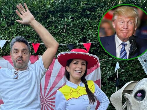 ¿Adiós a la visa? Eugenio Derbez causa revuelo en Halloween con polémico disfraz de Donald Trump