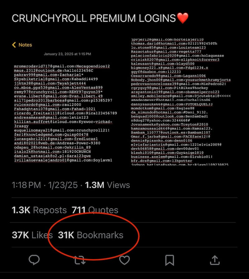 ¿Hackearon Crunchyroll? Publican datos de cuentas premium en internet