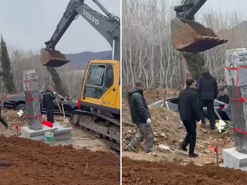 VIDEO. Polémica por hombre que fue sepultado junto a su Mercedes en China