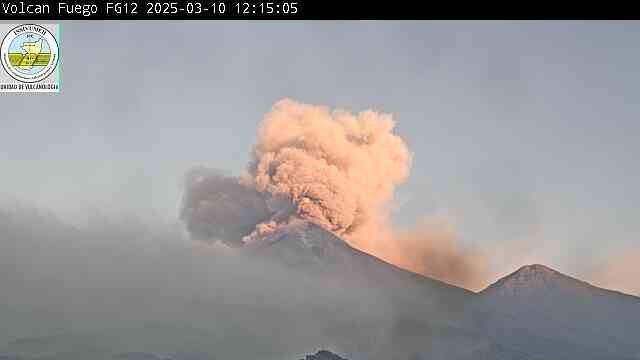 Erupción del volcán de Fuego.