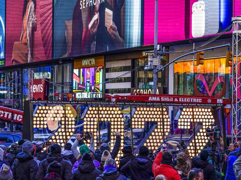 Times Square recibirá el 2022 con luces y fuegos artificiales